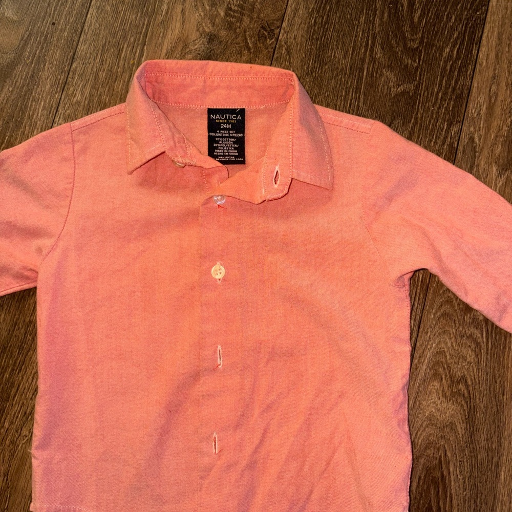 Nautica Kids Button Down Shirt - Coral